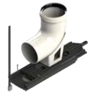 PP verstelbare steunbocht 87° voor flexibel (incl. EPDM-dichting)